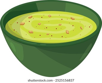 Dal soup bowl cartoon icon. Indian traditional dish