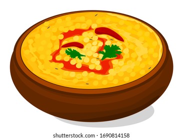 Dal Tadka Indian Food Vector