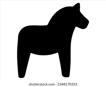 Dala horse silhouette vector art traditional