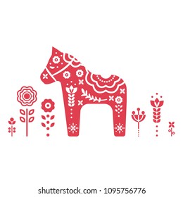 Dala swedish horse vector illustration.