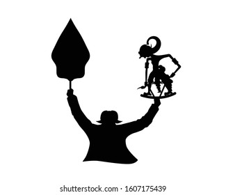 Dalang Illustration with Silhouette Style