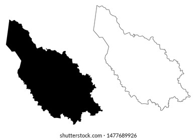 Dalarna County (Counties of Sweden, Kingdom of Sweden) map vector illustration, scribble sketch Dalarna map