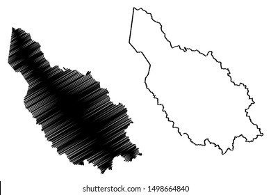 Dalarna County (Counties of Sweden, Kingdom of Sweden) map vector illustration, scribble sketch Dalarna map