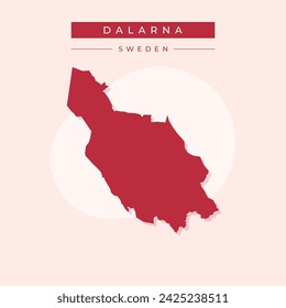 Dalarna County (Counties of Sweden, Kingdom of Sweden) map vector illustration, scribble sketch Dalarna map