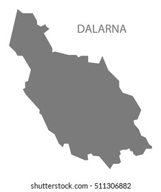 Dalarna Sweden Map grey