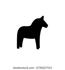 Dale horse silhouette vector flat design on white background.