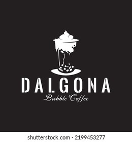 dalgona bubble coffee simple logo