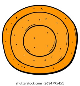 dalgona candy with circle illustration hand drawn isolated vector