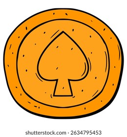 dalgona doce com espadas ilustração mão desenhada vetor isolado