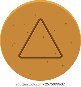 Dalgona Candy Triangle Shape or Sugar Honeycomb Toffee Illustration Isolated on White Background	