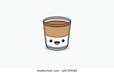 Dalgona Coffee Glass with Smiling Face