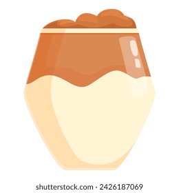 Dalgona coffee icon cartoon vector. Ice cocktail. Glass drink latte