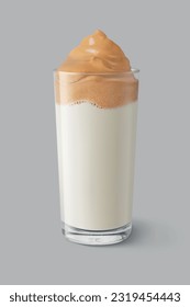 Dalgona-Kaffee. Einzelne Vektorgrafik