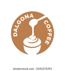 Dalgona coffee logo vector illustration template