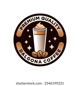 Plantilla de Ilustración vectorial con logo de café Dalgona