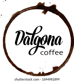 Dalgona Coffee Vector. Coffee Cream Mix, Whipped Coffee