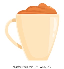 Dalgona cup coffee icon cartoon vector. Morning drink. Summer restaurant