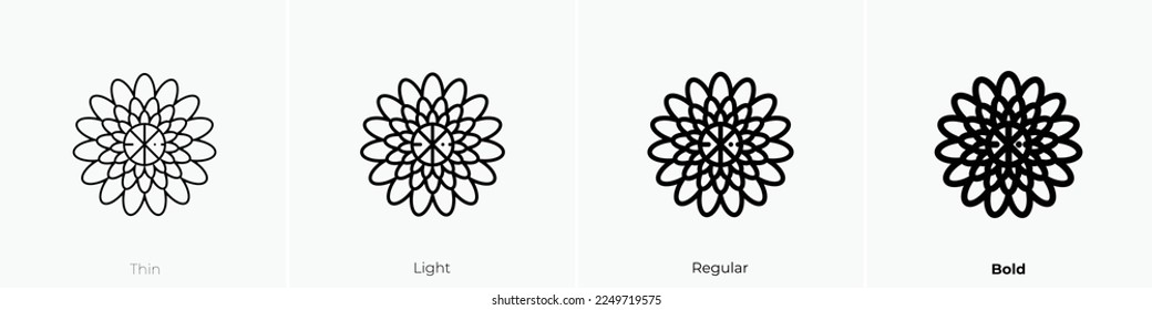 dalia icon. Thin, Light Regular And Bold style design isolated on white background