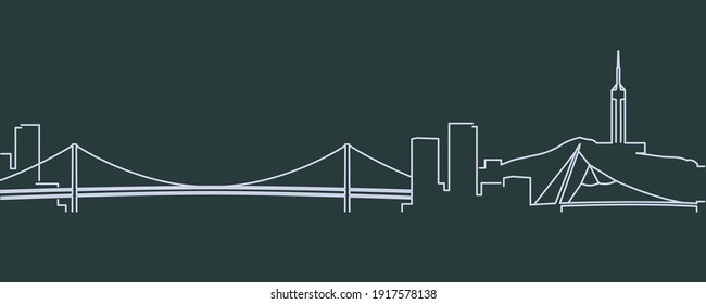 Skyline-Profil von Dalian Single Line