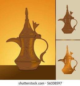 Dallah - the Traditional arabic coffee pot Vector Illustration