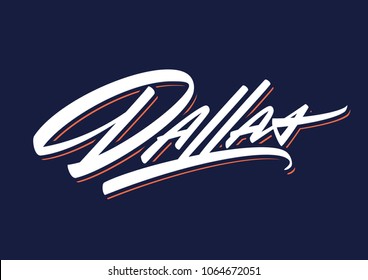 Dallas brush script vector lettering design element