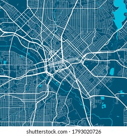 Dallas City Map Poster. Map Of Dallas Street Map Poster. Dallas Map Vector Illustration.