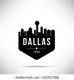 Dallas City Modern Skyline Vektorillustration Template