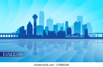 Dallas city skyline silhouette background, vector illustration