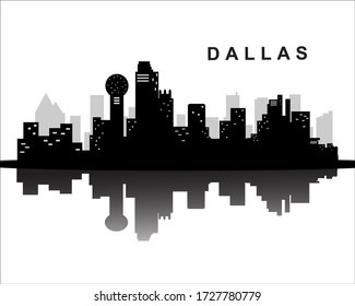 Dallas city skyline silhouette building background vector illustration