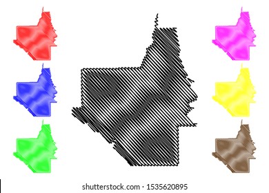 Dallas County, Alabama (Counties in Alabama, United States of America,USA, U.S., US) map vector illustration, scribble sketch Dallas map