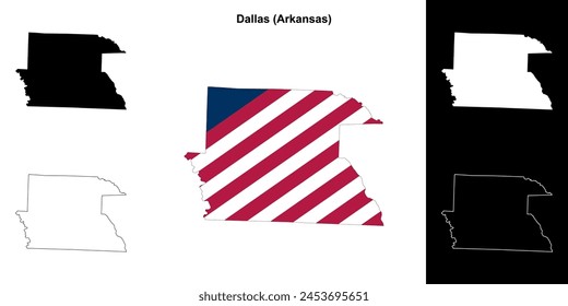 Dallas County (Arkansas) outline map set