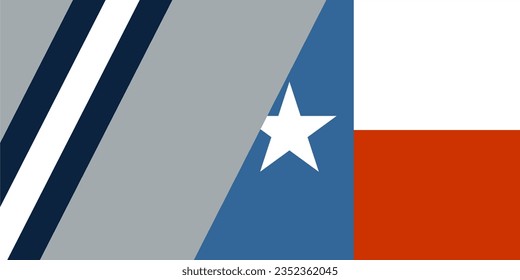 Dallas Cowboys amerikanisches Fußballteam vereinheitlicht Farben mit der Flagge eines Staates