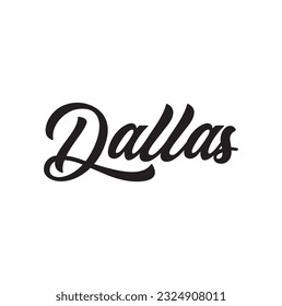 Dallas - custom calligraphy text on white background.