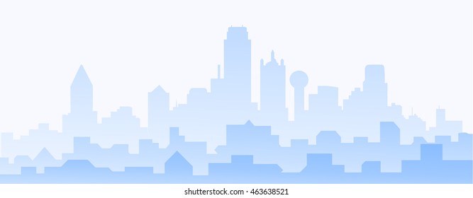 Dallas Early Morning Skyline - Vector