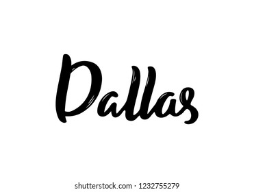 Dallas - hand drawn lettering name of USA city. Handwritten inscription. Vector illustration.