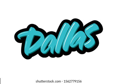 Dallas hand drawn modern brush lettering. Vector illustration logo text for webpage, print and advertising