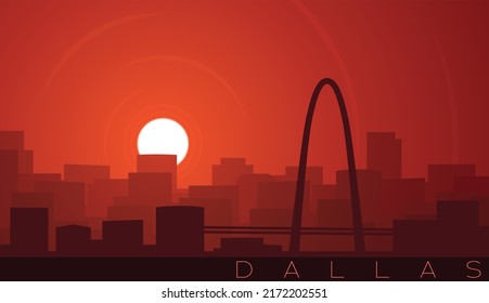 Dallas Low Sun Skyline Scene