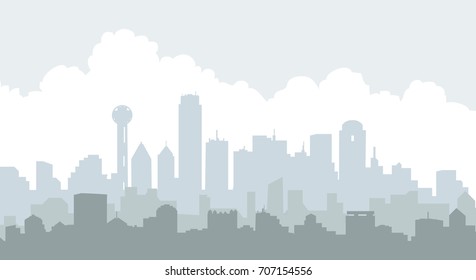 Dallas Morning Skyline - Vector