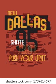 dallas skate team,t-shirt design fashion vector