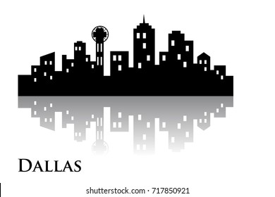 Dallas Skyline City Logo Vector Stock Vector Royalty Free 717850921