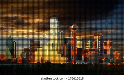 Dallas skyline . mosaic