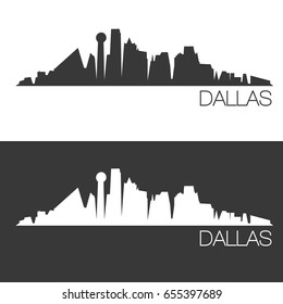 Dallas Skyline Silhouette Abstract Design City Vector Art