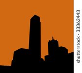 Dallas Skyline at sunset illustration