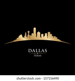 Dallas Texas City Skyline Silhouette. Vector Illustration