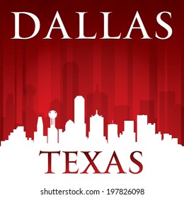 Dallas Texas City Skyline Silhouette. Vector Illustration