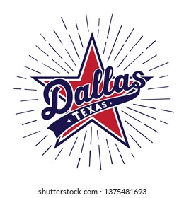 Dallas Texas design template. Vector and illustration.