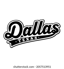 Dallas Texas lettering design. Dallas  typography design. Vector and illustration.