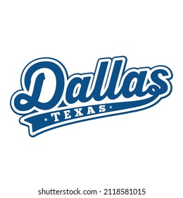 Dallas Texas Schriftdesign. Dallas Typografie Design. Vektorgrafik und Illustration.