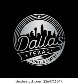 Dallas, logotipo de Texas. Plantilla de diseño vectorial de la ciudad de Dallas.
