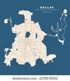 Dallas Texas map vector poster flyer	